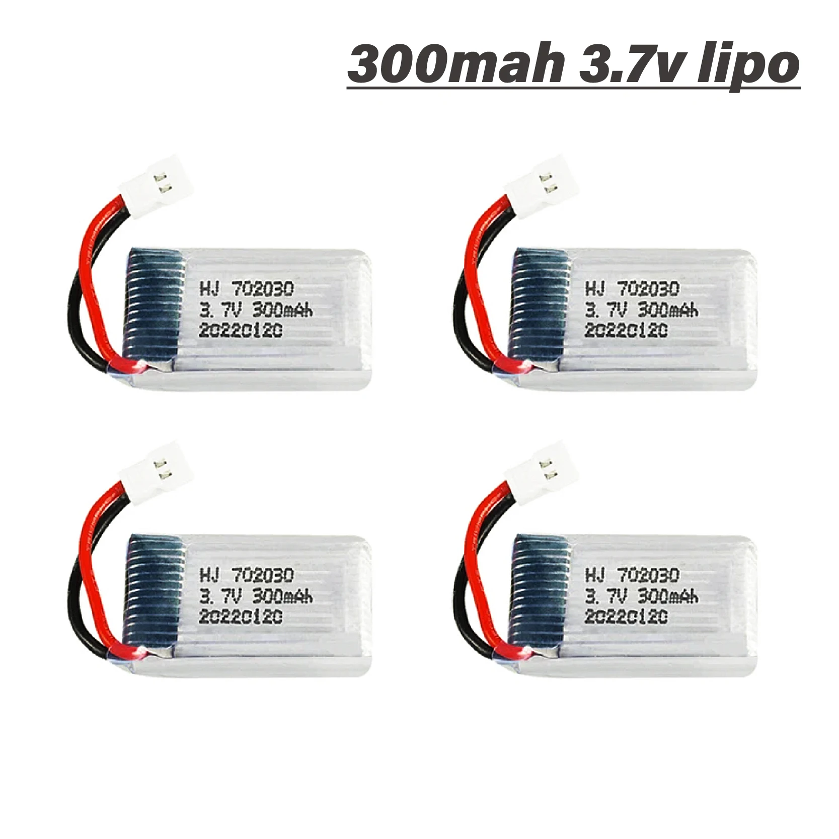 Bateria Lipo Recarregável para Mini Rc Drone, Peças de Bateria, 300mAh, 3.7V, JJRC H36, E010, E010C, E011, Syma Q20, X21, X21W