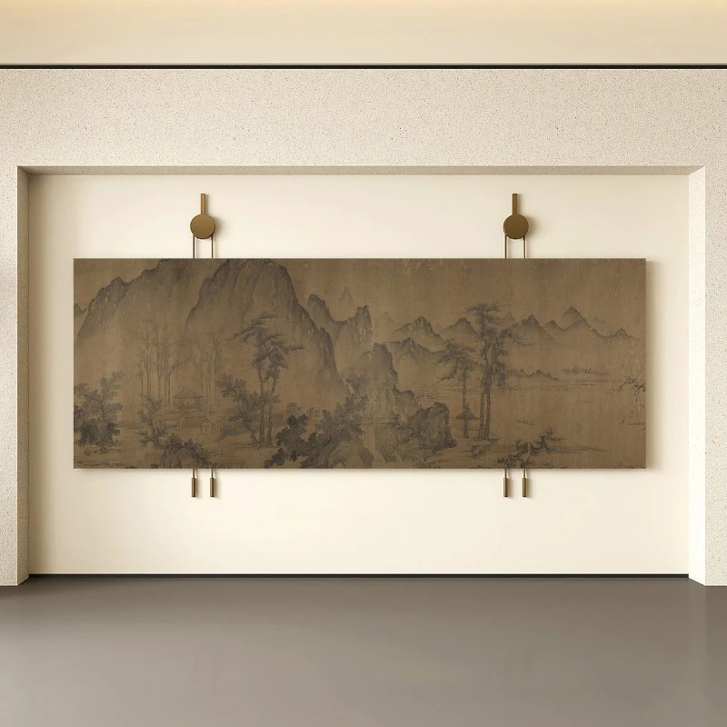 

Decorative painting Song Dynasty aesthetics restaurant study light luxury hanging painting hotel clubhouse entrance mural