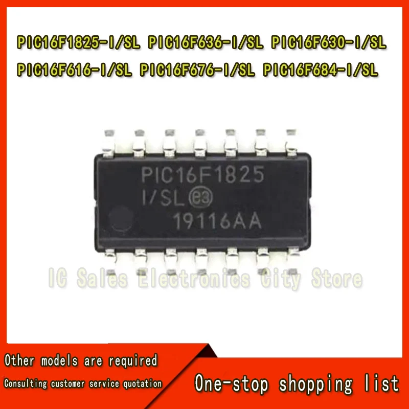 5Pcs PIC16F1825-I/SL PIC16F636-I/SL PIC16F630-I/SL PIC16F616-I/SL PIC16F676-I/SL PIC16F684-I/SL IC Chip SOP-14