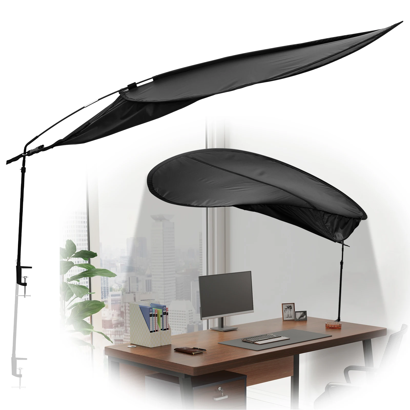 Laptop Sun Shade Adjustable Desk Canopy Essential Cubicle Light Blocker for Partitions to Block Overhead Light and Glare