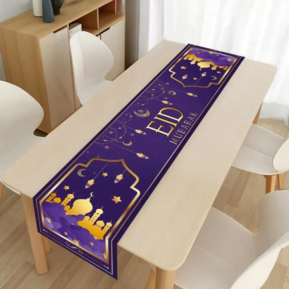 

Ramadan Tablecloth Elegant Ramadan Table Runner for Mubarak Party Supplies Super Soft Extra Long Dinning Table Cover Ornament