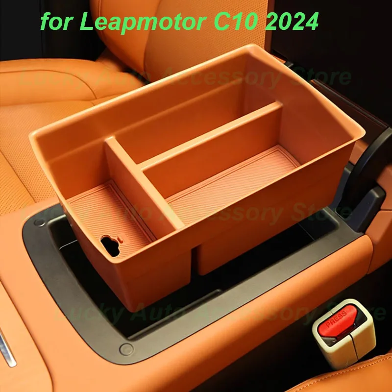 

Car Armrest Storage Box for Leapmotor C10 2024 Car Copilot Panel Behind Screen TPE Box Under Seat Box Interior Accessories