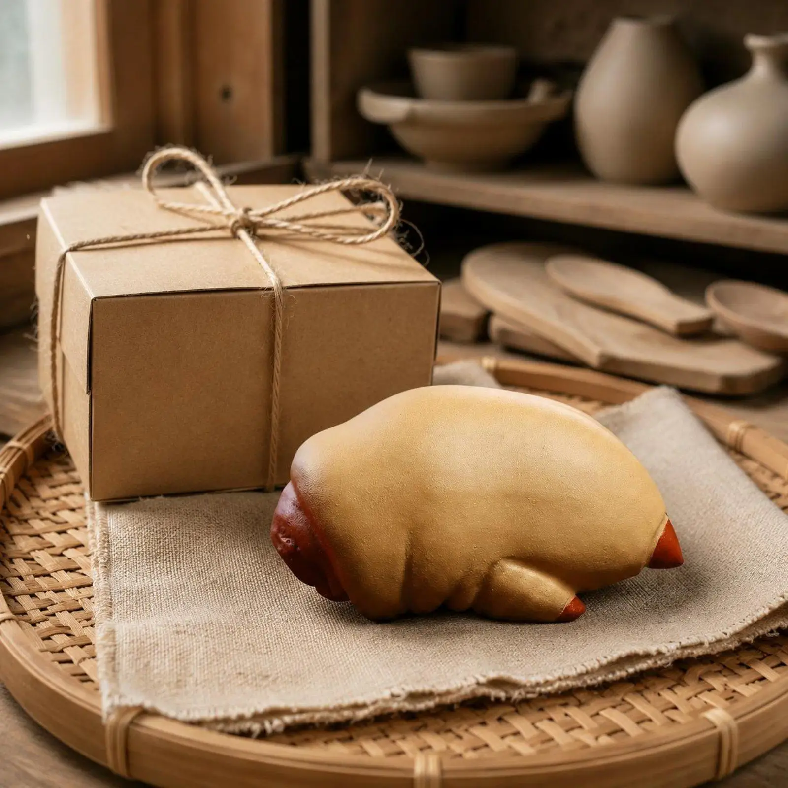 5 Pieces Yixing Clay Infused Beverage Pet Handmade Pig Figurine Cute