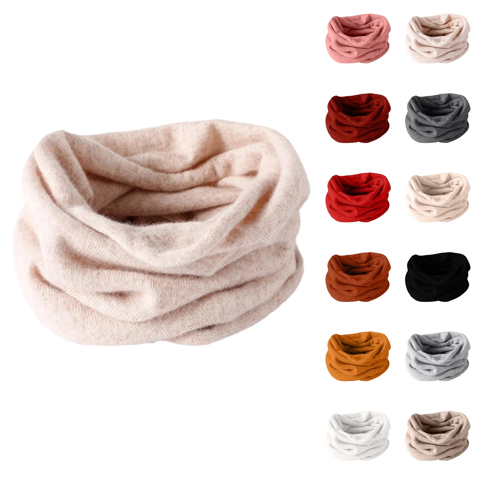 Fashion Winter Women Men Neck Cover Unisex Thin Neckerchief Casual Solid Color Cashmere Scarf Cover For Outdoor Cycling