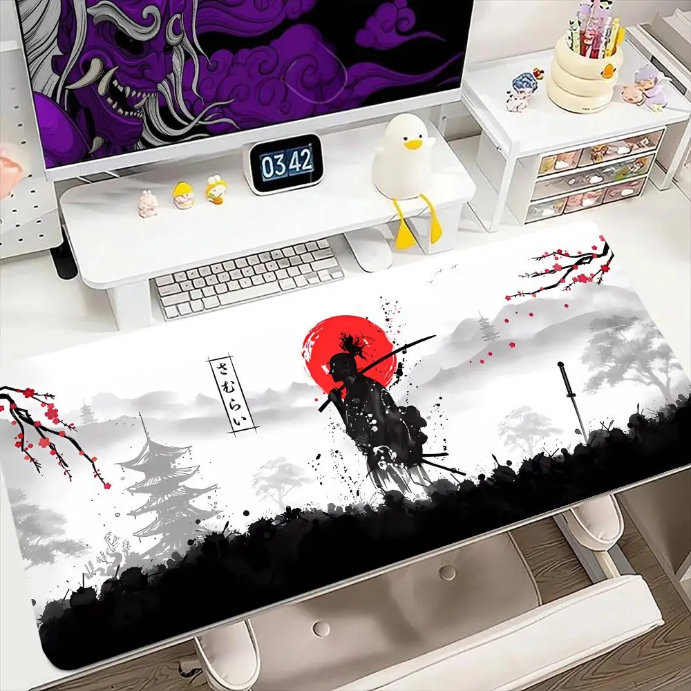 Japanse Samurai Muismat 900X400MM Grote Gaming Muismat Toetsenbord Gamer Rubber Anti-Rimpel Anti-Slip bodem Bureau Mat