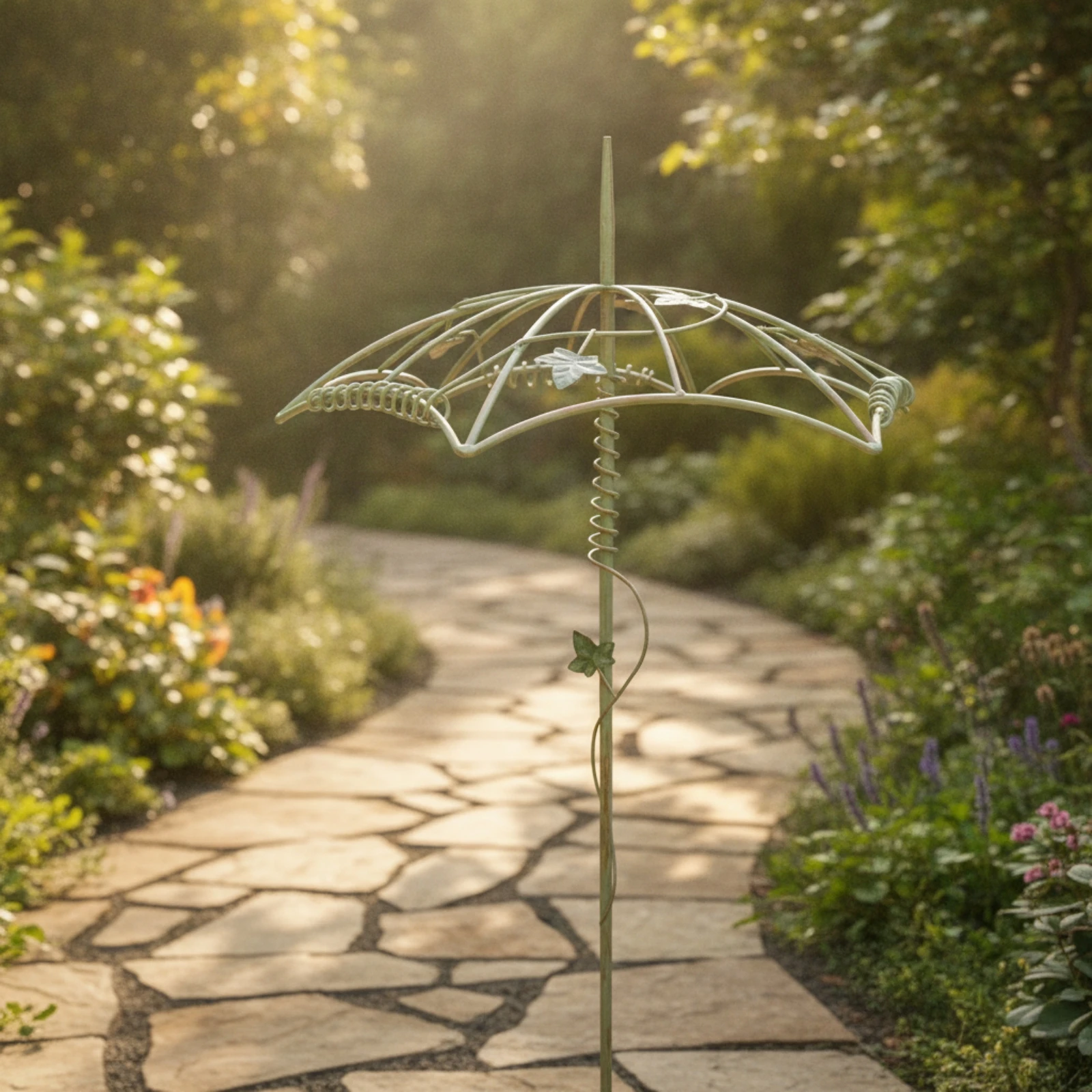 Umbrella Trellis Metal Plant Support with Canopy Climbing Plant Trellis Weather-Resistant Hardware Space-Saving for Gardeners