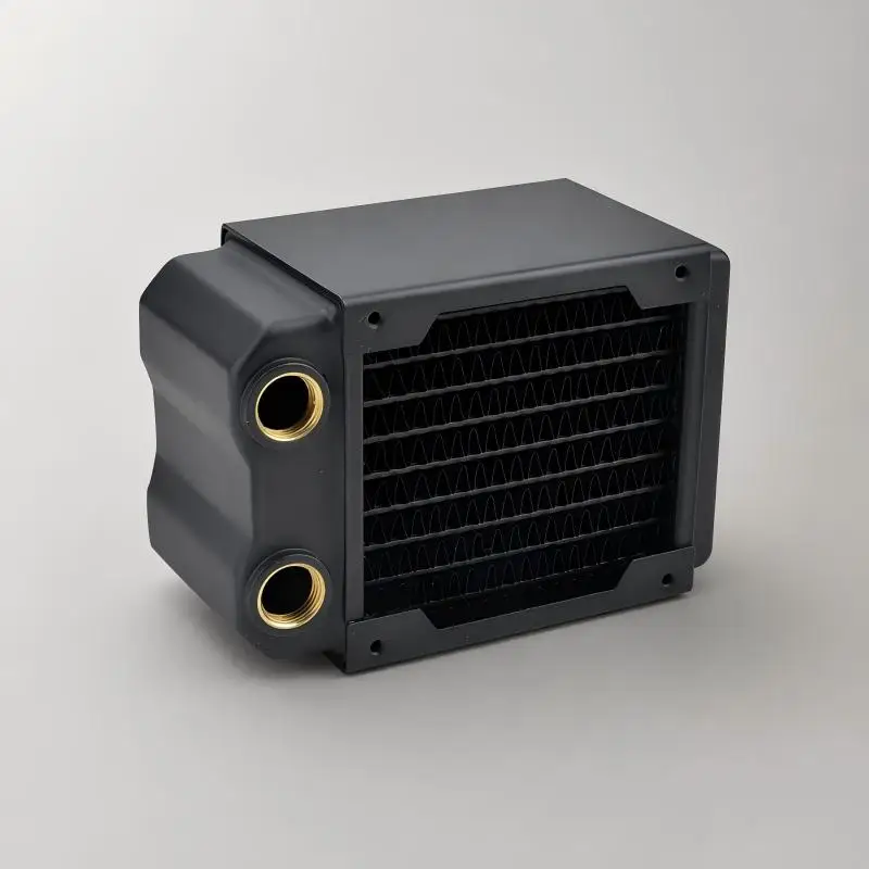 OCOCOO Copper Radiator 80mm G1/4 Thread 9 Waterway PC Cooling Custom Loop Heatsink For DIY Enthusiast Overclocking Build