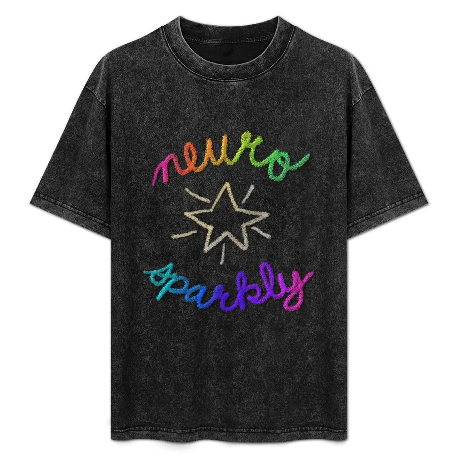 

Neuro Sparkly (Faux Glitter with Star) T-Shirt No Iron Casual Short Sleeve Top