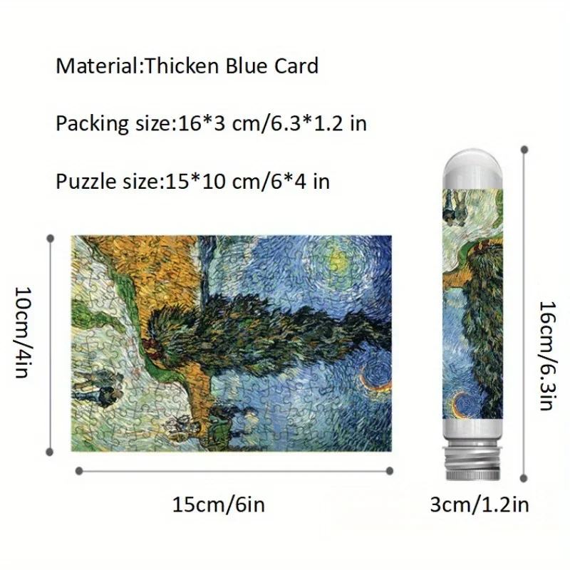 家の装飾のためのミニ試験管パズル,サイプレスとスター付き,バン,有名な絵画,教育ゲーム,フェスティバルギフト,150個