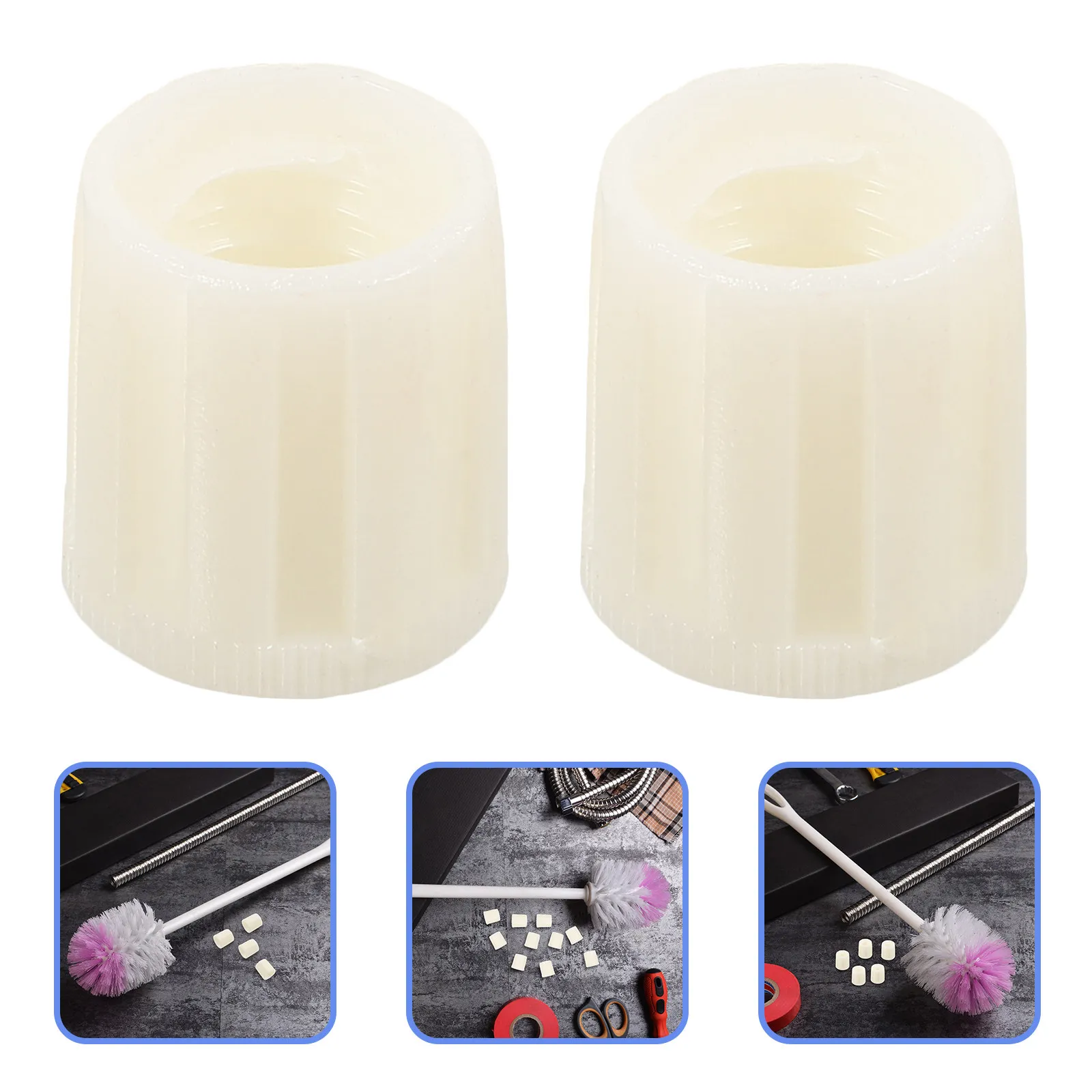 

10 шт. сменных пластиковых гаек-заглушек для ручек туалетных ёршиков, спиральные внутренние заглушки, детали для ёршиков для унитаза, долговечные, из АБС-пластика