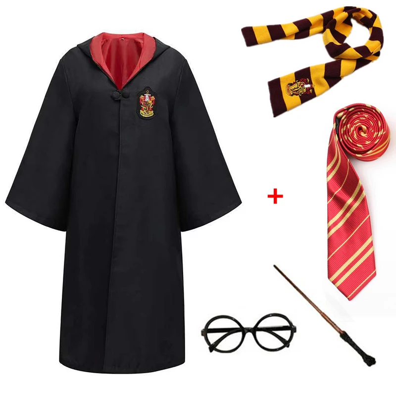 Adult Children Harris Cloak Cosplay Costume Kids Girl Slytherin Costumes Halloween Magic School Men Women Wizardry Cape Scarf