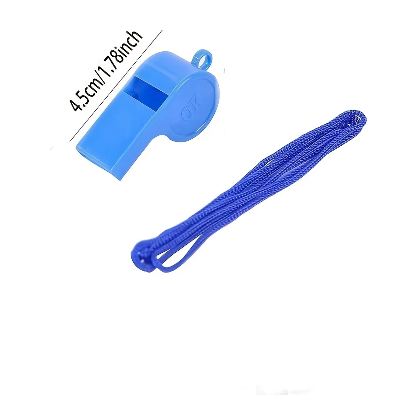25Pcs Plastic Whistle with Hanging Rope Colorful Bulk Whistles Cheerleading Supplies Cheering Props Activity Gifts