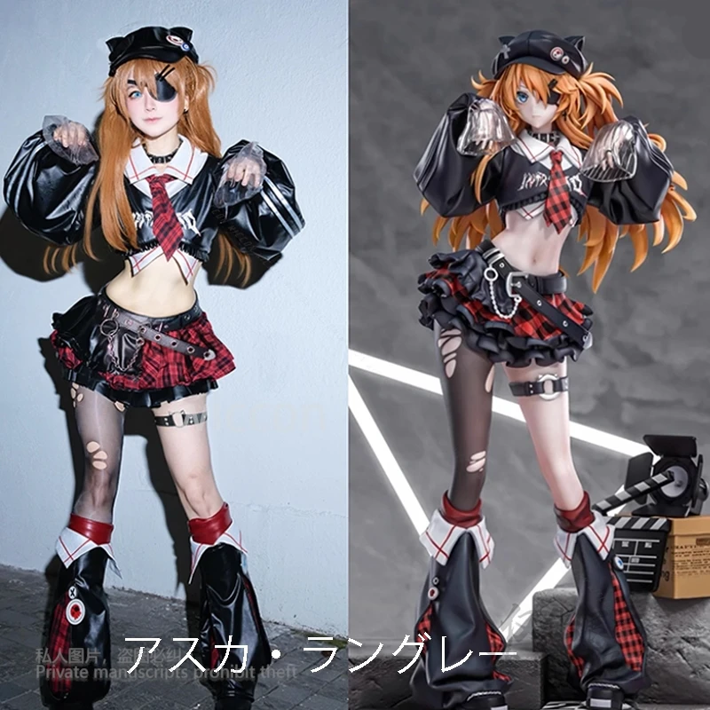 

MoeMimic Anime NEONN GEENESISS EEVANNGELIION Asukaaa Langleeyy Soryuu Cosplay Costume Y2k Jirai Kei Style Outfit Wig Roleplay