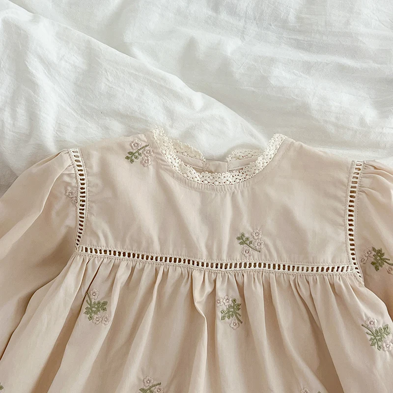 2025 New Spring 0-24M Baby Girl Clothing Toddler Baby Girl Romper Long Sleeved Cotton Embroidery Korean Style Climbing Suit image 5
