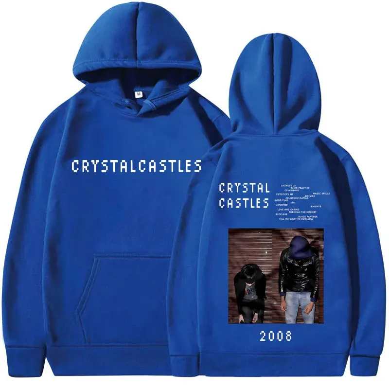 Crystal Castles Hoodie Men Women Hip Hop Rock Oversized Sweatshirt Male Vintage Gothic Streetwear Men's Hoodies Men's Polerones