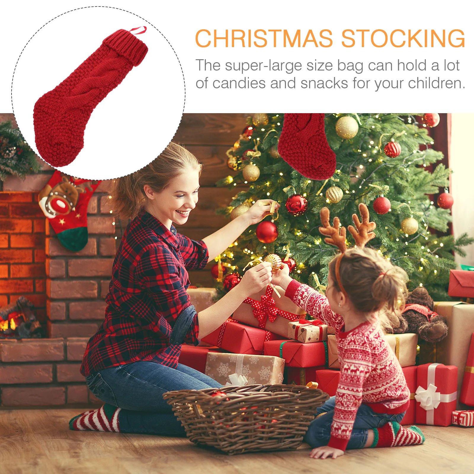 

2Pcs Christmas Stockings Festive Delicate Design for Hanging on Tree Wall Door Fireplace Xmas Stocking Gift Bags Comfortable