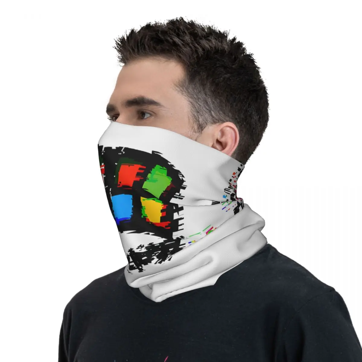 Diverge Glitch-Couvre-cou bandana fin unisexe, écharpe imprimée, multi-usage, accessoires de système informatique Windows 95, cyclisme, équitation, hommes