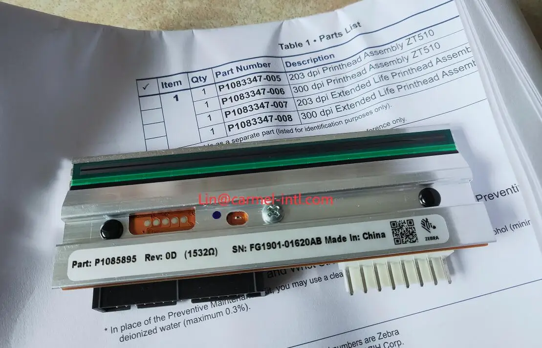 

new original ZT510 300DPI print head p1083347-006 barcode printer spare parts thermal label printhead