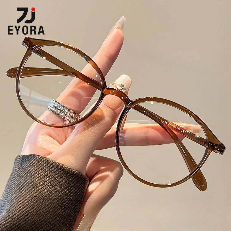 EYORA Сверхлегкая оправа большого размера, универсальные очки для чтения с защитой от синего луча, фотохромные очки для близорукости и дальнозоркости по рецепту