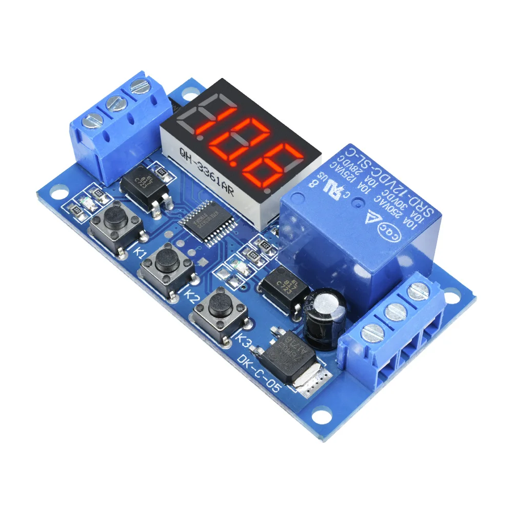 DC 12V Digital Tube LED Digital Time Delay Relay Trigger Cycle Timer Delay Switch Circuit Board Timing Control Module