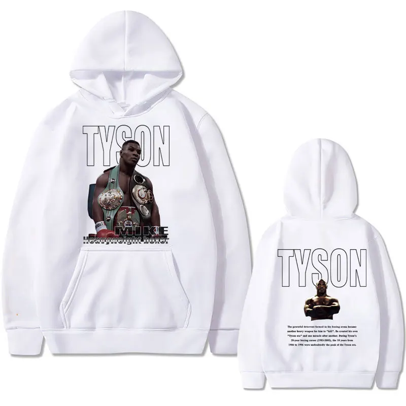Boxing King Mike Tyson dubbelzijdige print hoodie mannen en vrouwen cool casual streetwear Y2K street fashion trui kleding