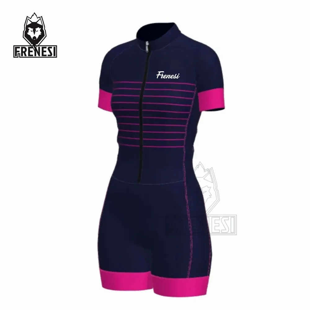 

Frenesi Women's Cycling Jumpsuit Long Sleeve Pedal Skinsuit Bike Tights Clothing Bicycle Mujer Ropa Ciclismo Triathlon Overalls