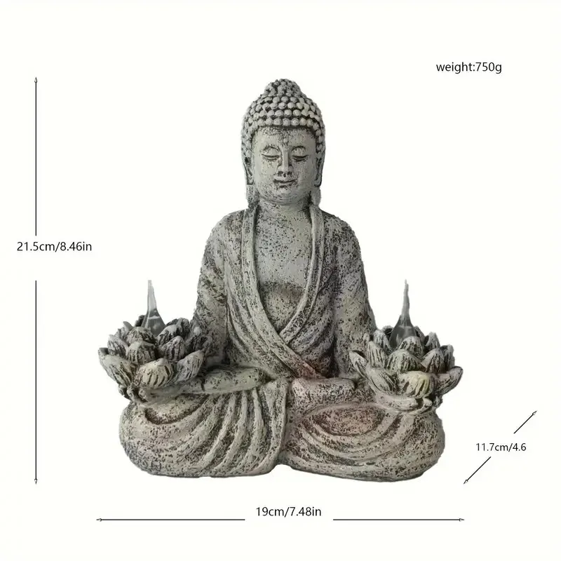 

1pc Lighthouse Buddha Statues with LED Lights, Solar-Power Buddha Sculpture Decor for Home Garden, Yard, Patio, Yoga.