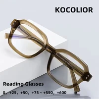 Monturas de gafas Vintage con remaches de fibra de acetato para hombres y mujeres, gafas graduadas ópticas antiluz azul para presbicia, gafas de lectura