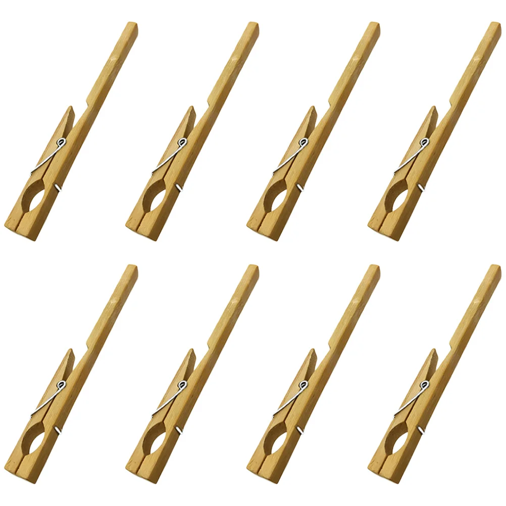 

8 Pcs Test Tube Clamp Lightweight Clamps Fixing Clip Wooden Reusable Bamboo Portable