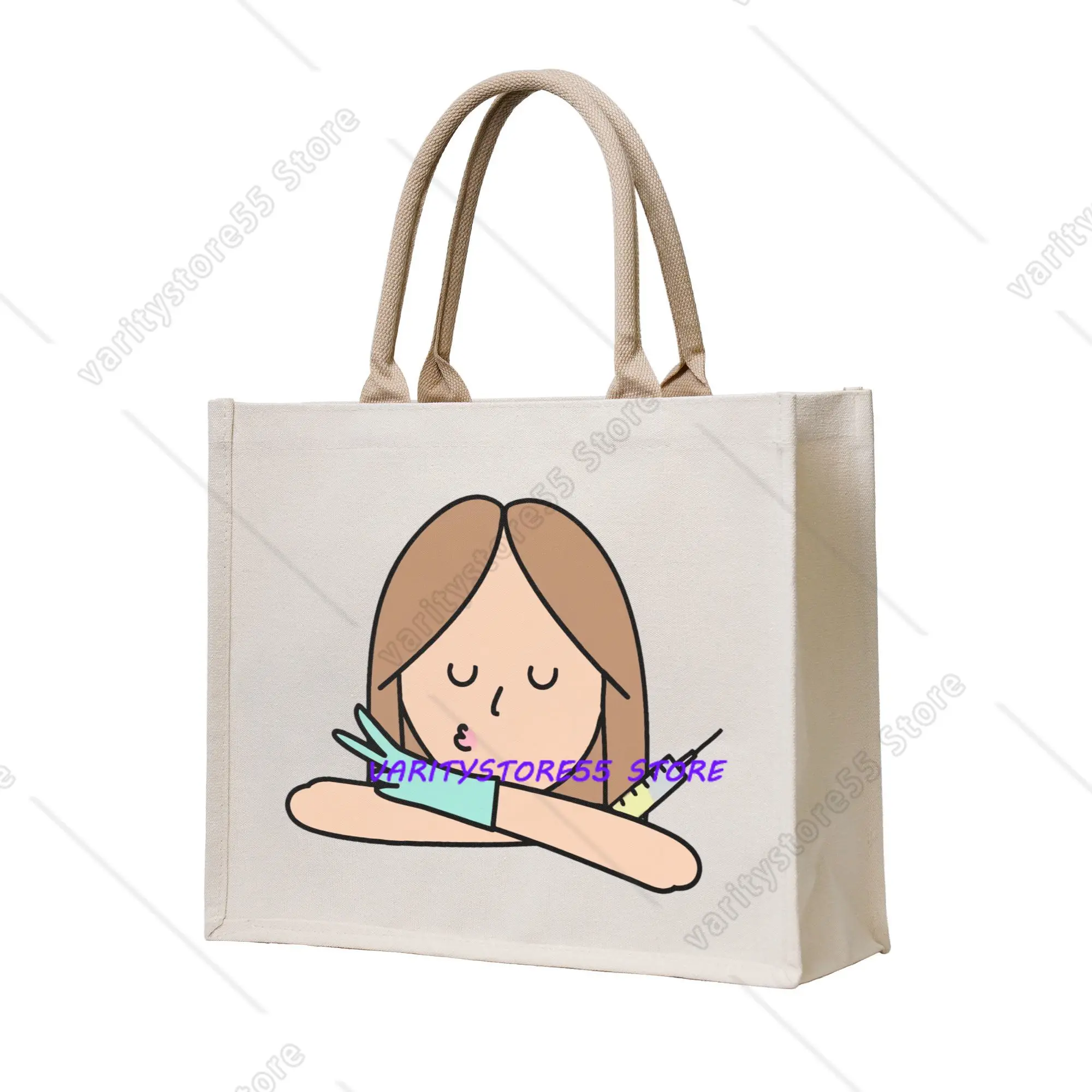 Bolsas de compras personalizadas con diseño de Enfermera En Apuros, Doctora, Enfermera, Médico, para mujer, portátiles, de gran capacidad, para compras, bolsas de mano