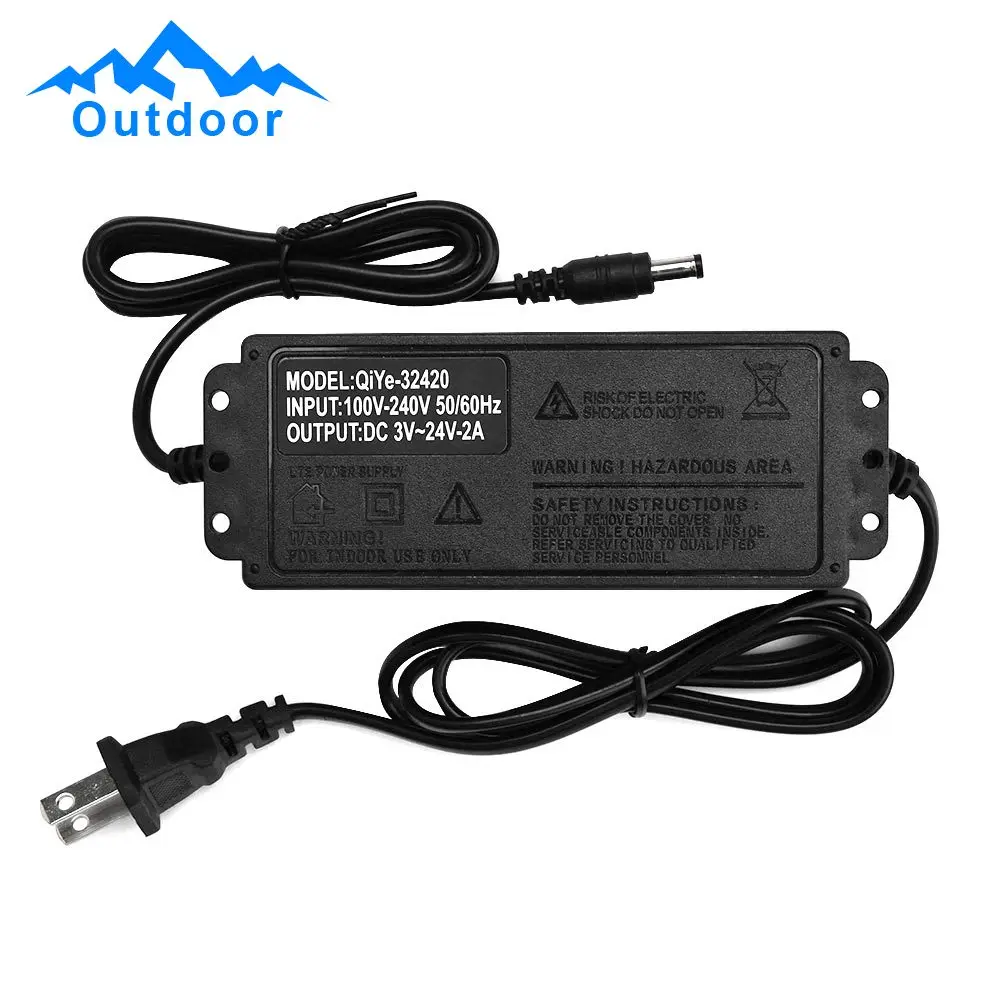 Display Screen Adjustable Voltage Power Adapter AC 100-240V to DC 3-24V 2-5A Overcharge Overcurrent Overvoltage Protection