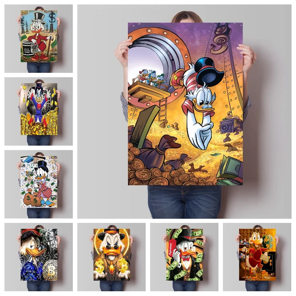 MINISO Disney Donald Duck Graffiti Art Love Money Paintings Print on Canvas Posters and Prints Street Wall Decor PicturesCuadros