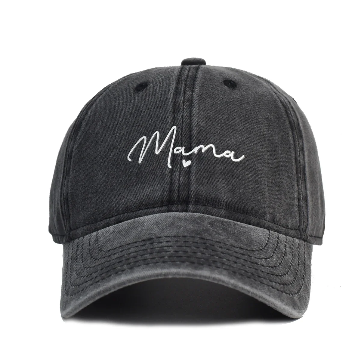 Wiosna jesień sprane bawełniane czapki z daszkiem mężczyźni kobiety Vintage Mama wyszywane litery kapelusz unisex regulowane Snapback czapki