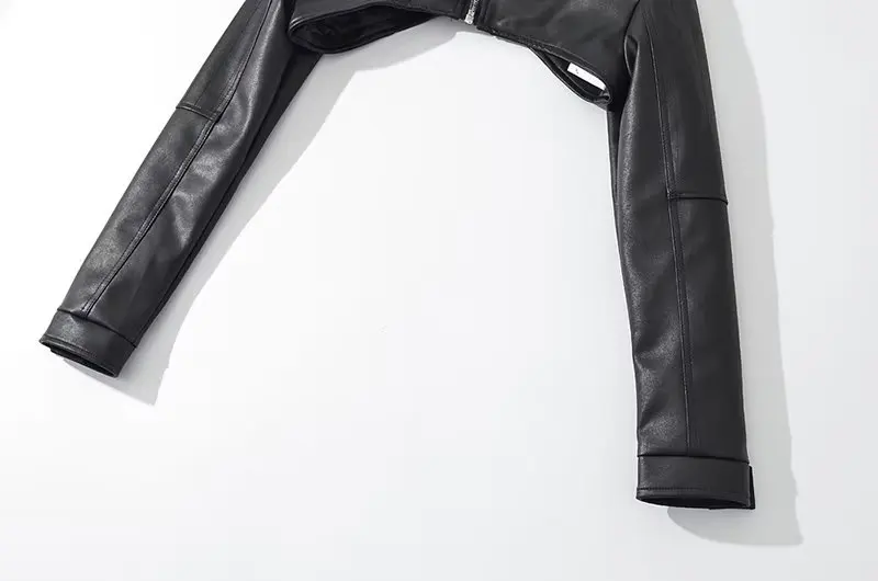 Street Sle PU Pelle Jaet Cappotto ort da donna Lungo Sve Slim Fit Ultra-corto Primavera Nuovo Cappotto irregolare personale