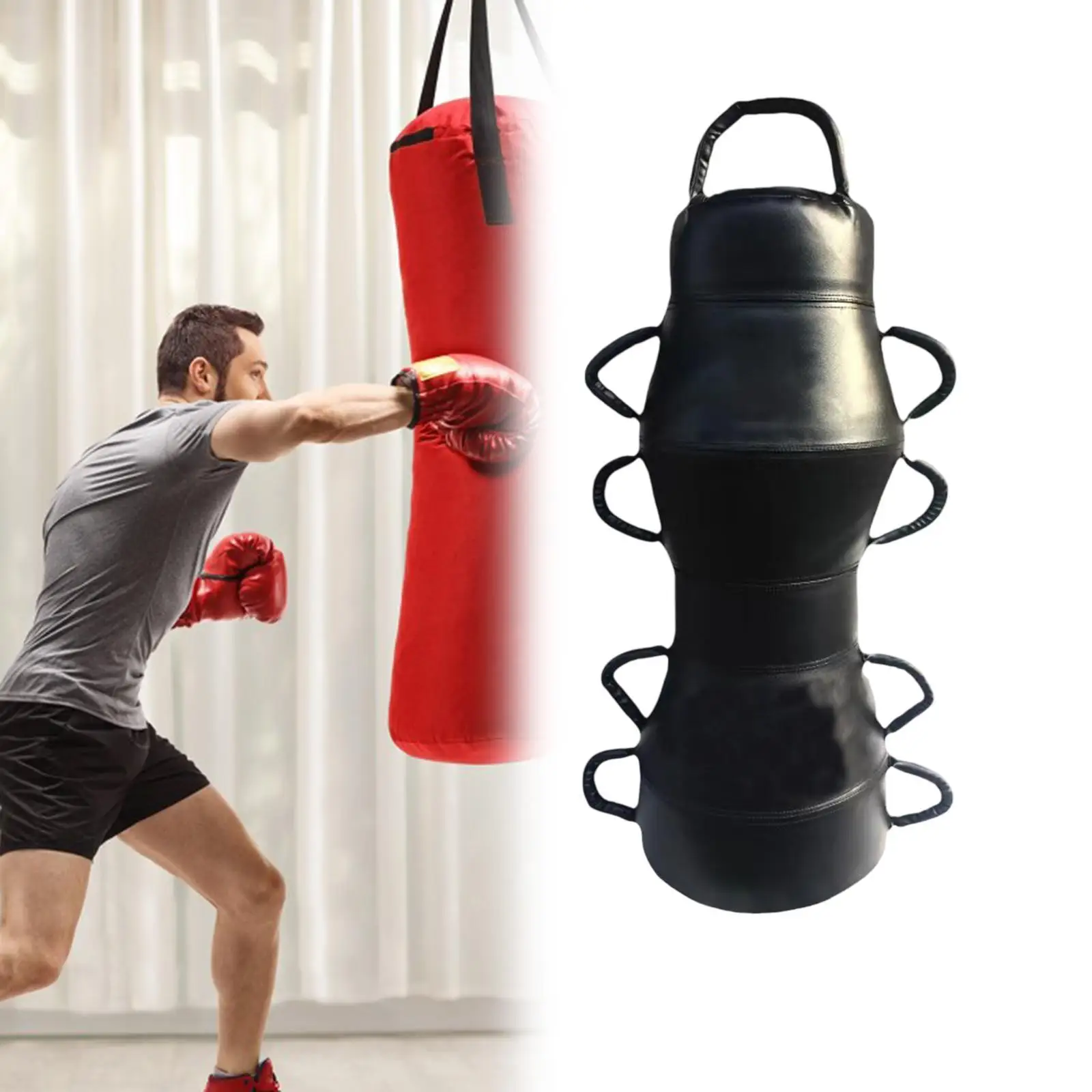 Fijación de boxeo simulada sin relleno, práctica bolsa de entrenamiento de suelo y libra de 47,24 pulgadas, bolsa de boxeo para practicar Mma