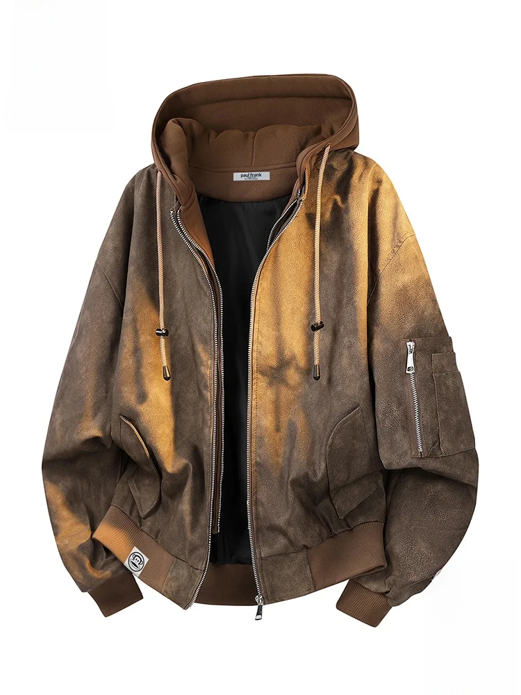 

Мужская повседневная куртка Paul Frank с капюшоном, в американском стиле, для активного отдыха, модный бренд, осенняя новинка, ветрозащитная, из полиэфирного волокна