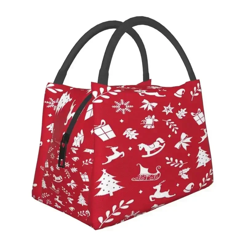 

Custom Christmas Snowflake Lunch Bags Men Women Cooler Warm Insulated Lunch Box for Office Travel Thermal Bags lunchbag