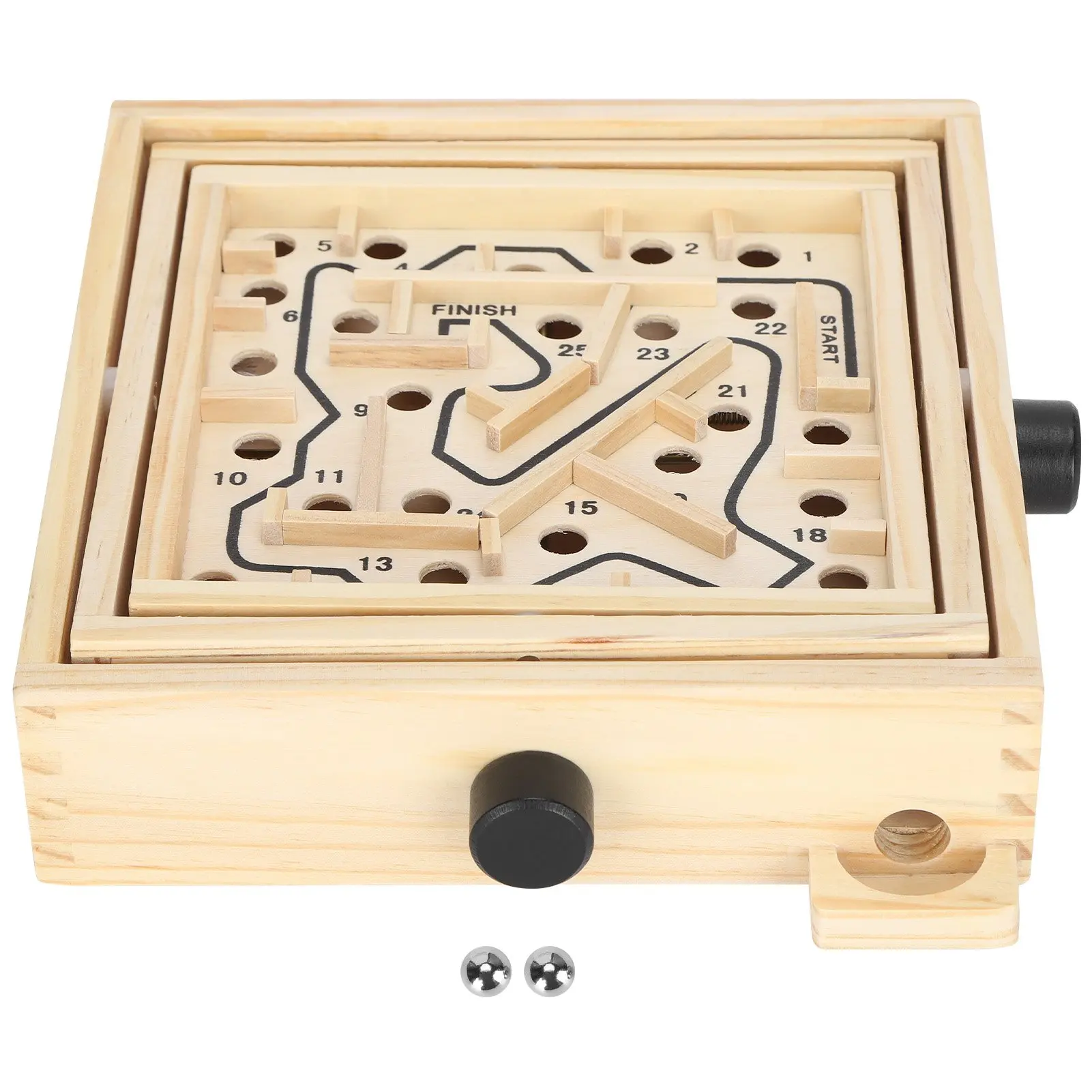 

Wooden Maze Game Labyrinth Board Track Ball Puzzle Gaming Educational Toy