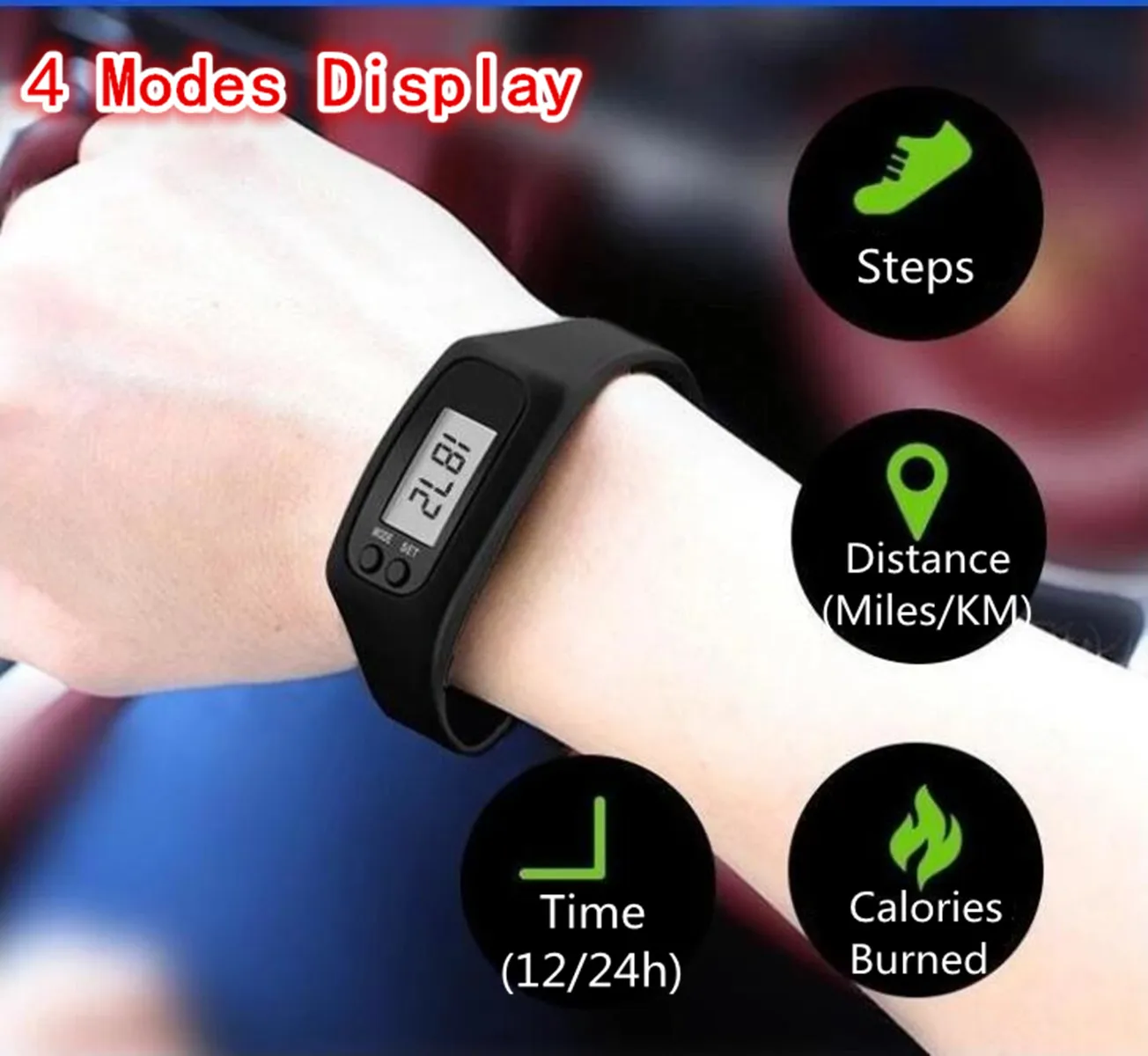 Wristband Simply Running Pedometer Step Counting Watch Pedometer Bracelet Watch Multi Function Step Counter Silicone Wrist Pedom