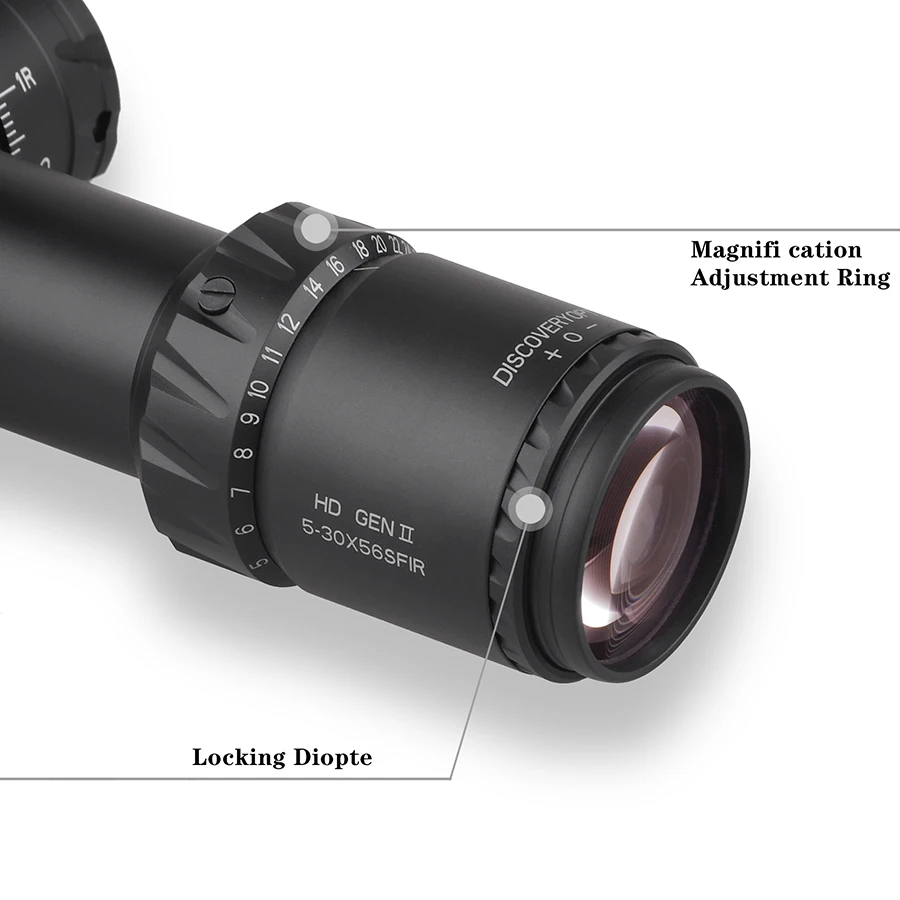 Imagem -05 - Descoberta-gen-ii hd Iluminação Riflescope 530x56sfir Ffp Primeiro Focal Avião Scopes com Tiro Militar 34 mm Tube Novo