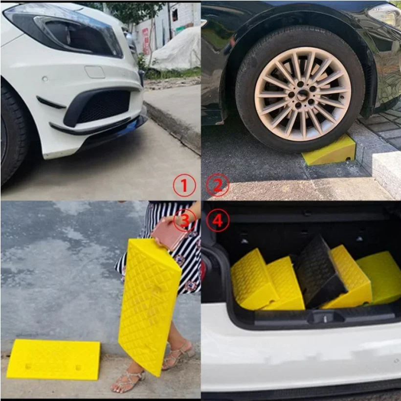 Car Access Ramp Triangle Pad Speed Reducer Durable Threshold for Automobile Motorcycle Heavy Wheelchair Duty Rubber Wheel