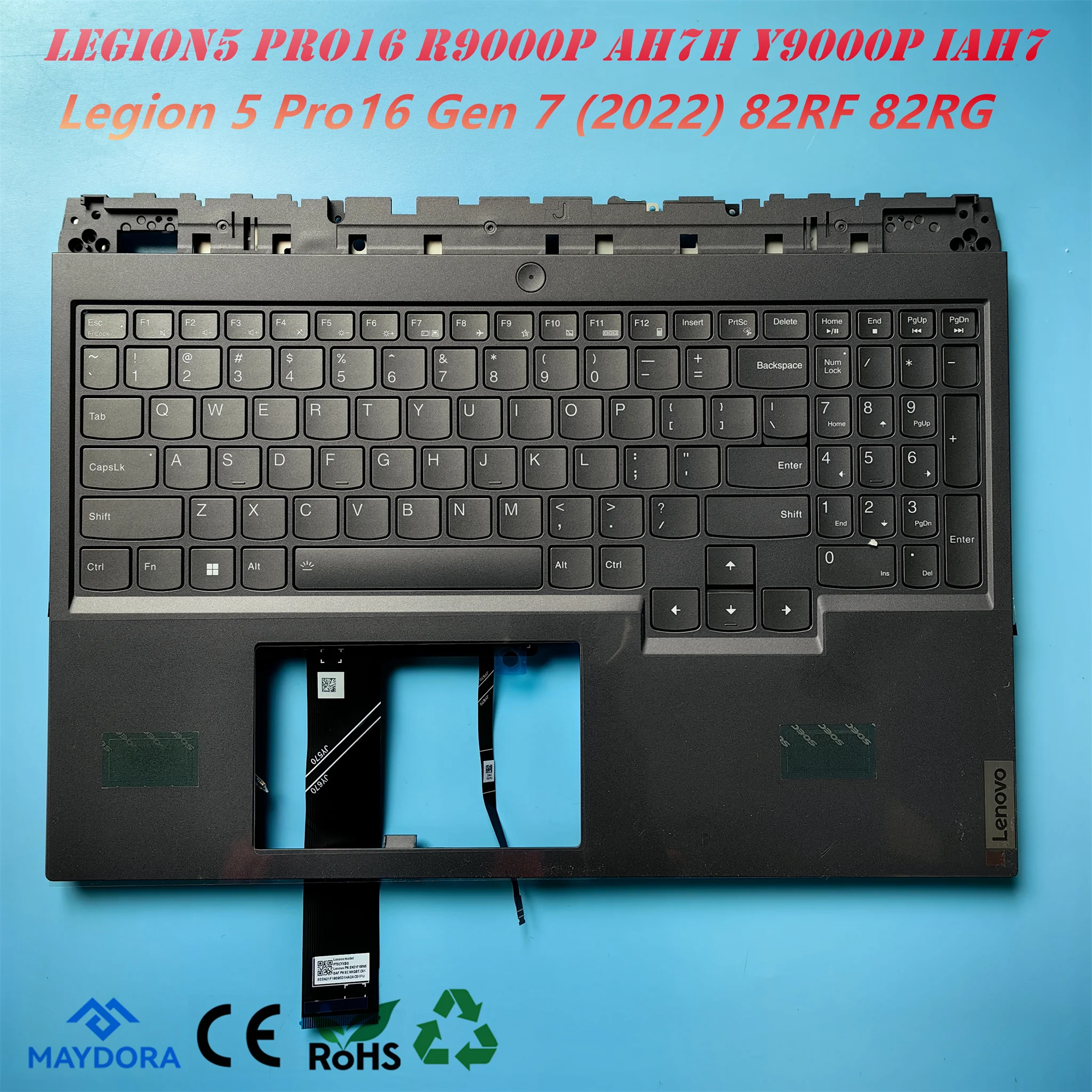 US IND Backlight keyboard palmrestfor LENOVO LEGION5 Pro16 ARH7H IAH7H Y9000P 82RF R9000P 82RG 2022 7th Gen  GREY 5CB1F38574