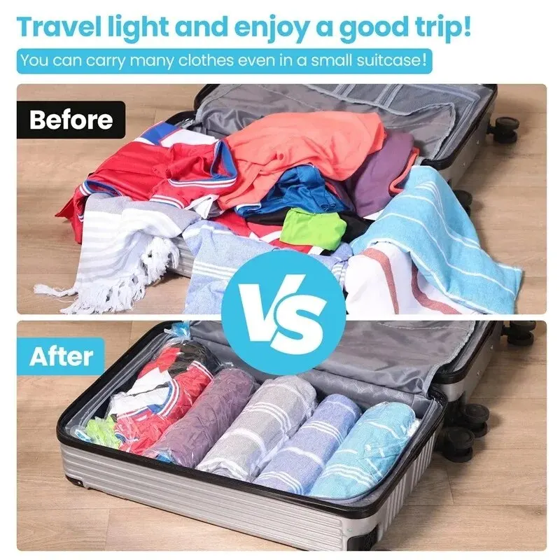 Roll-up travel storage bags, space saver luggage organizers for clothes, cruise trips & home packing essentials 6