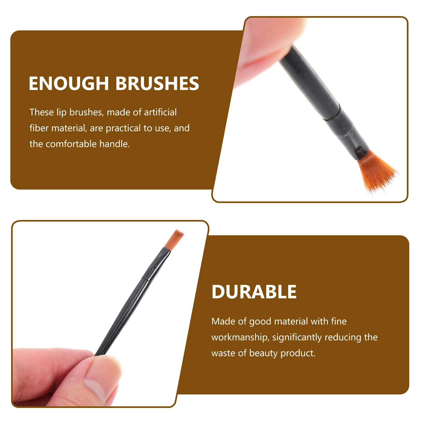 

100pcs Black Aluminum Tube Lip Brush Artificial Fiber Portable Makeup Tool For Lipstick Mini Beauty Accessory Lip Applicator