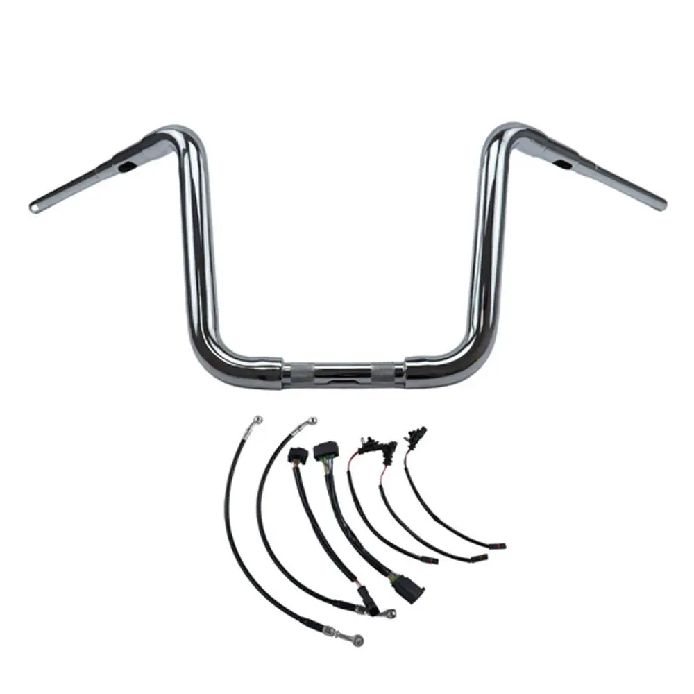 Ape Hanger Handlebar 12 Inch 14 Inch Rise for BMW R18 Chrome Steel Custom Tall Cruiser