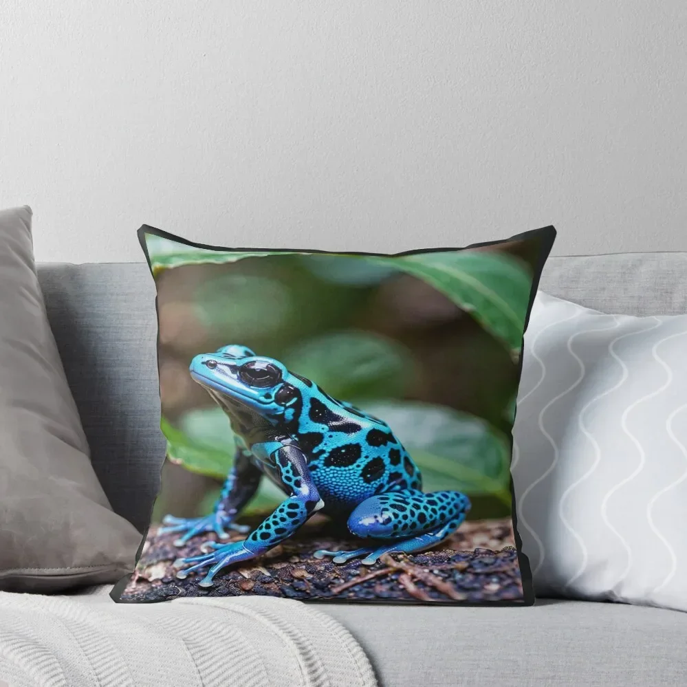 Blue poison dart frog Throw Pillow Plaid Sofa Sofa Decorative Covers Bed pillowcases pillow