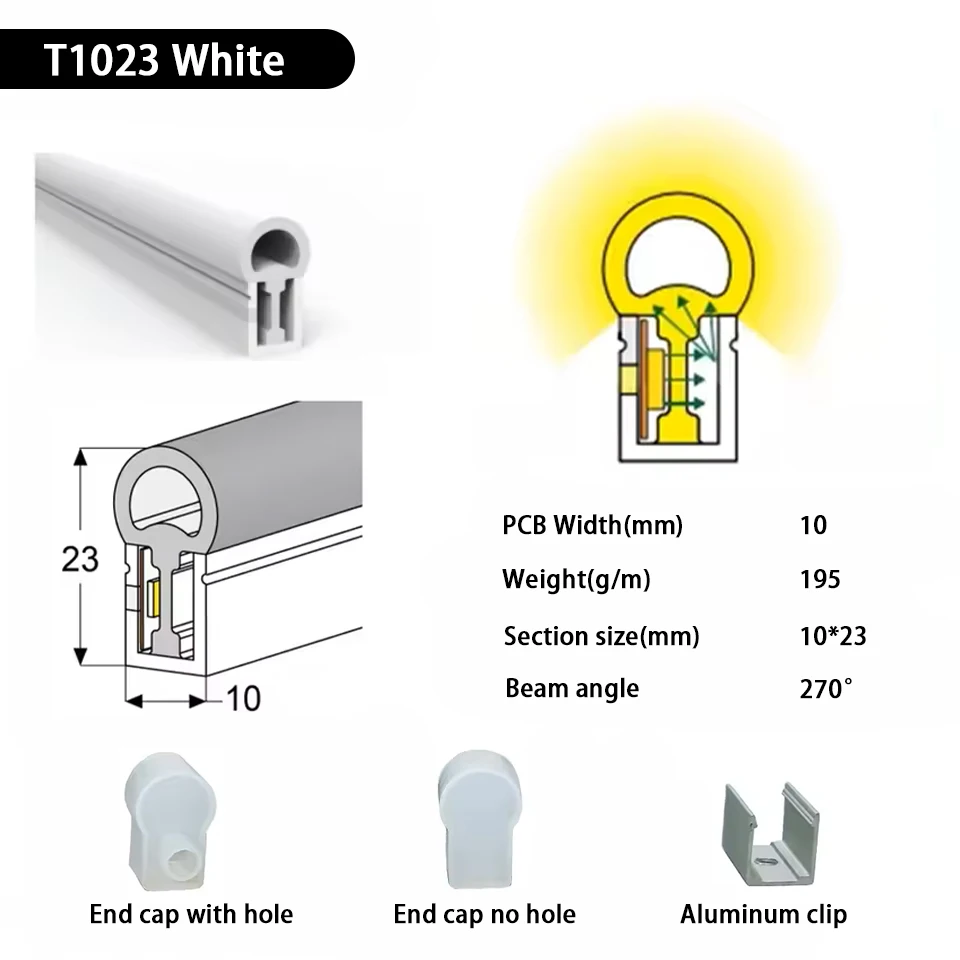 IP67 wasserdichte LED-Neon-Silikon-Lichtröhre, geeignet für 5 mm, 8 mm, 10 mm, 12 mm PCB WS2812B WS2811 5050 RGB-Lichtleiste – Detail 19