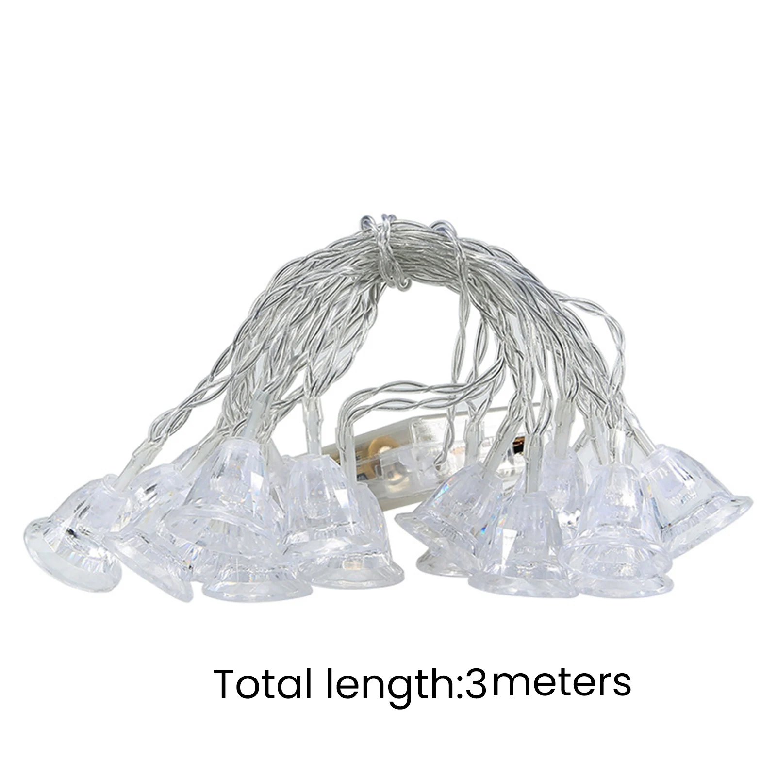 Christmas Bell String Light Decoration Artificial LED Hanging String Lights for Home Inside Fireplace Decoration