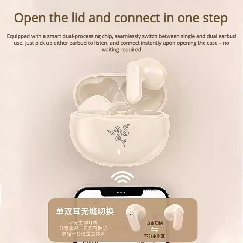 Razer سماعة رأس بخاصية البلوتوث HiFI ستيريو لعبة سماعة لاسلكية سماعات أذن رياضية سماعات بلوتوث مع ميكروفون