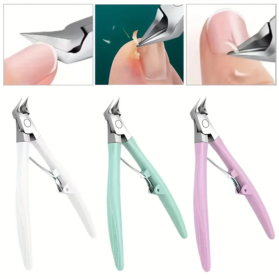 Cortauñas de acero inoxidable para paroniquia, tijeras para uñas encarnadas, herramienta de manicura, 1 unidad